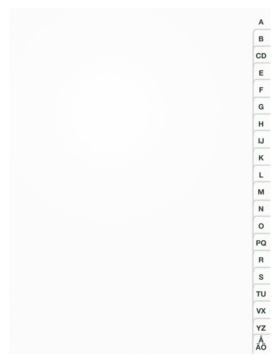 Register vit PP A4 A-Ö
