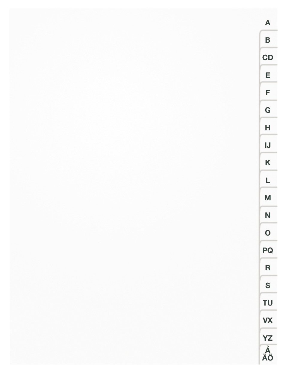 Register vit PP A4 A-Ö