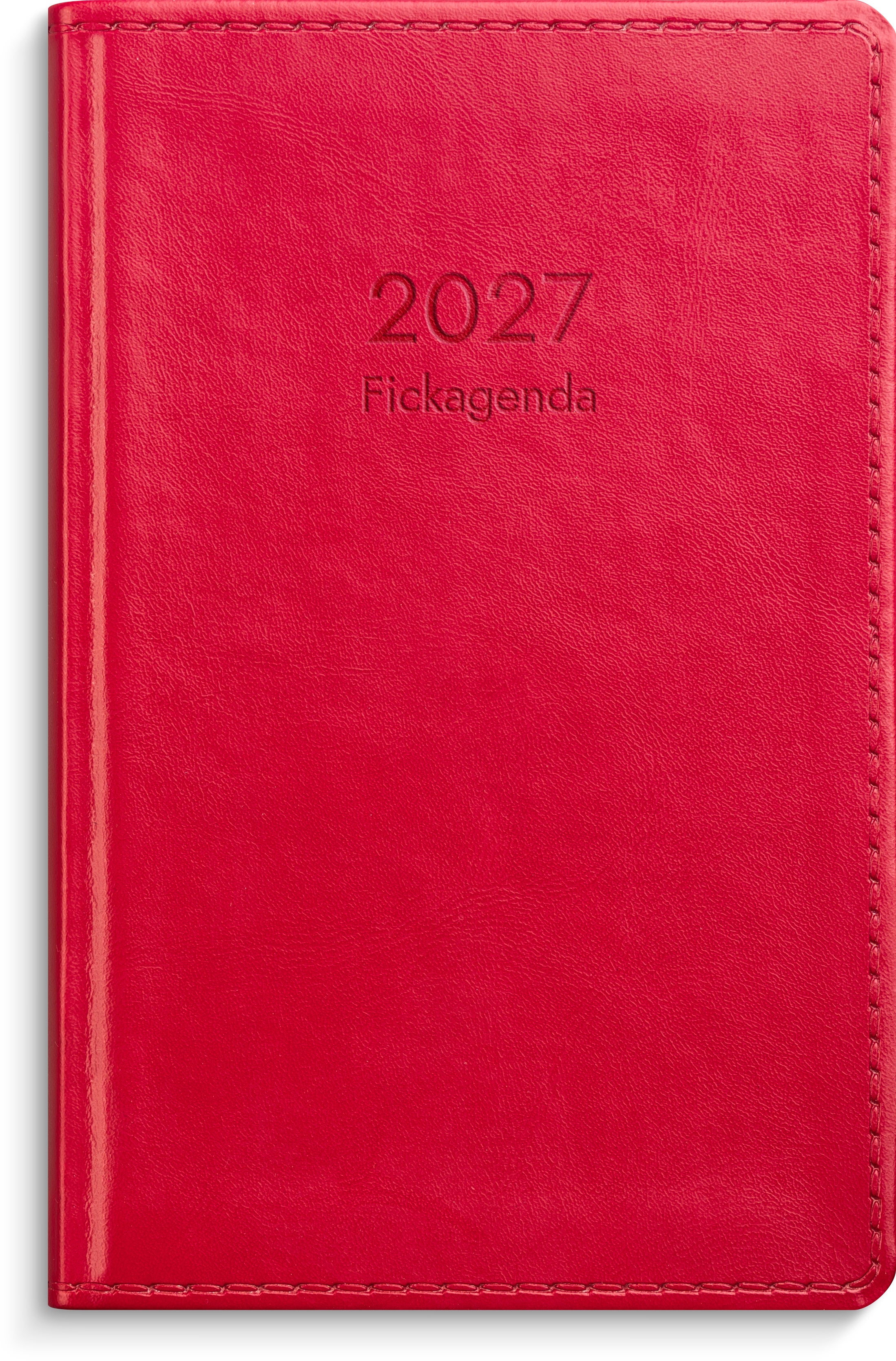Fickagenda 2027 rött konstläder Burde