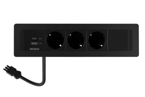 Eluttag infällt 3 eluttag + USB-A + USB-C GST18