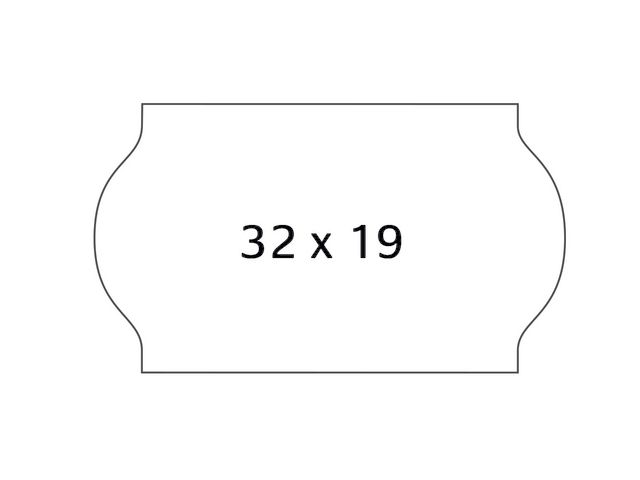 Etikett METO avtagbar 32x19 vit 1000/rl