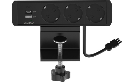 Eluttag bordsmodell 3 strömuttag + USB-A + USB-C
