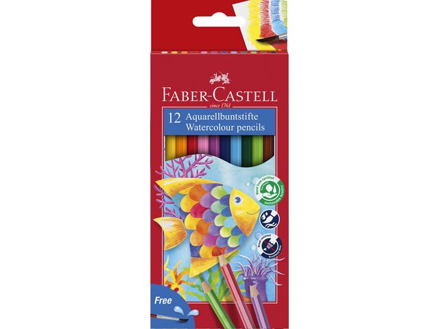 Akvarellpenna FABER-CASTELL 12 f&auml;rger