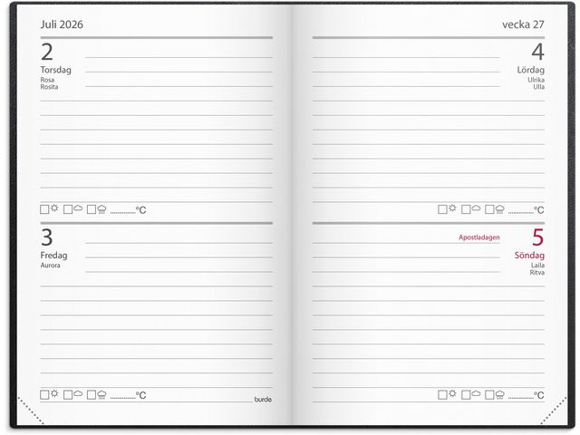 Kalender Stora Fick 2026 svart