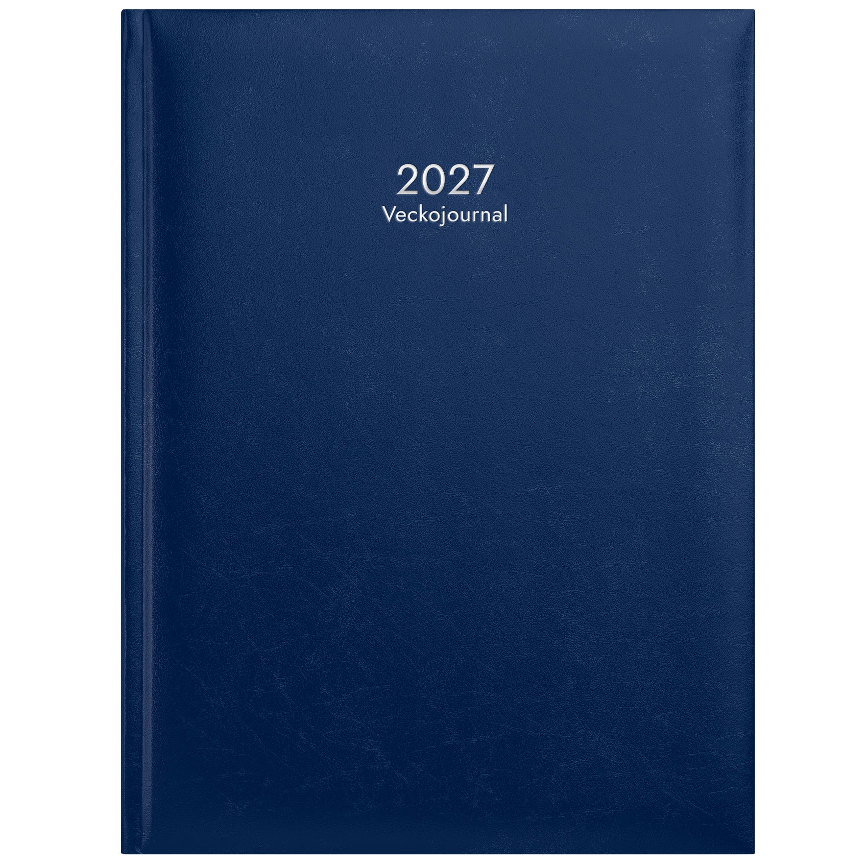 Veckojournal 2027 blått konstläder Burde