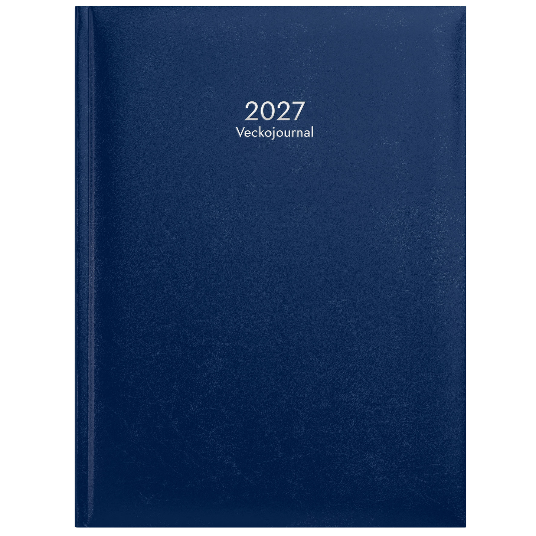Veckojournal 2027 blått konstläder Burde