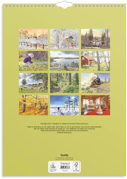 Väggkalender 2027 Klassiska Sverige Burde