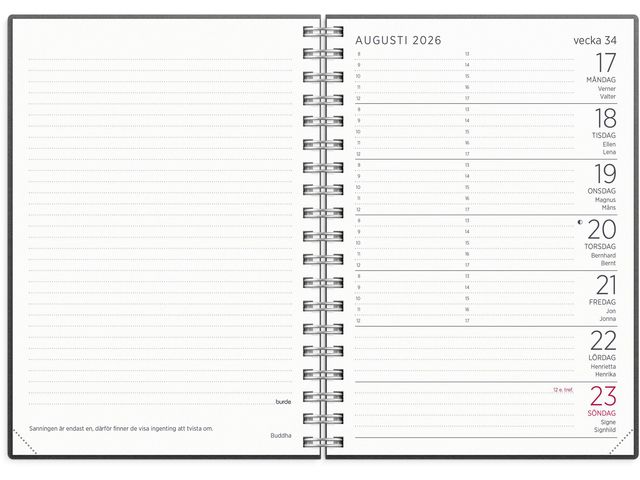 Liten Veckokalender refill 2026
