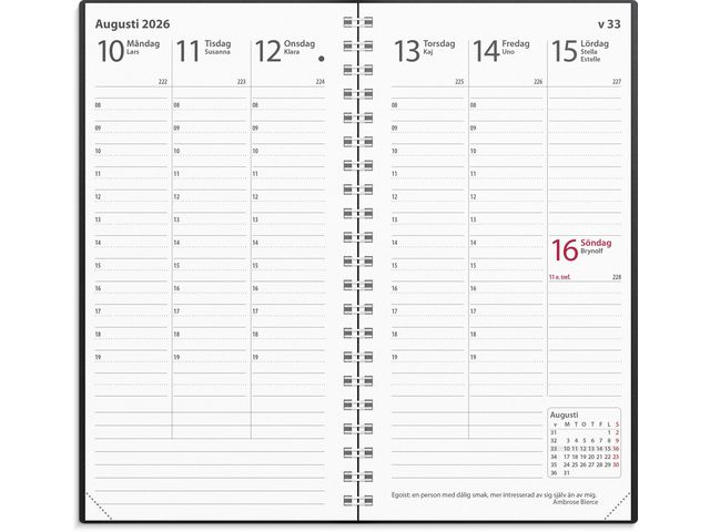 Kalender Interplano 2026 plast svart