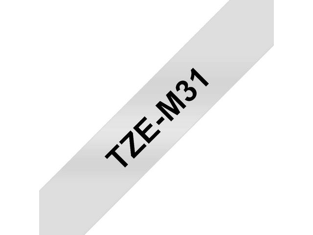 Tape BROTHER TZEM31 12mm Svart på Klar M