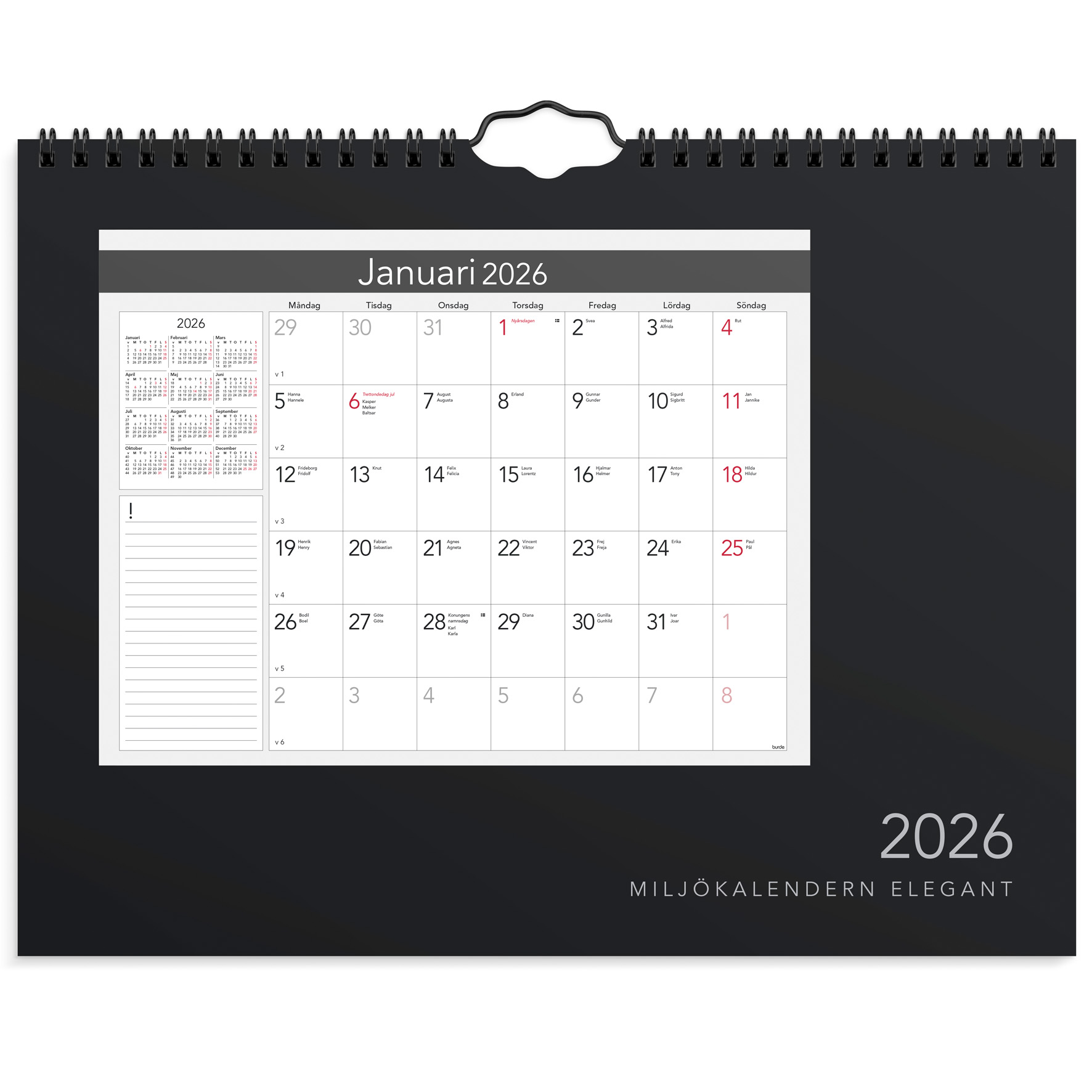 Väggkalender 2026 Elegant