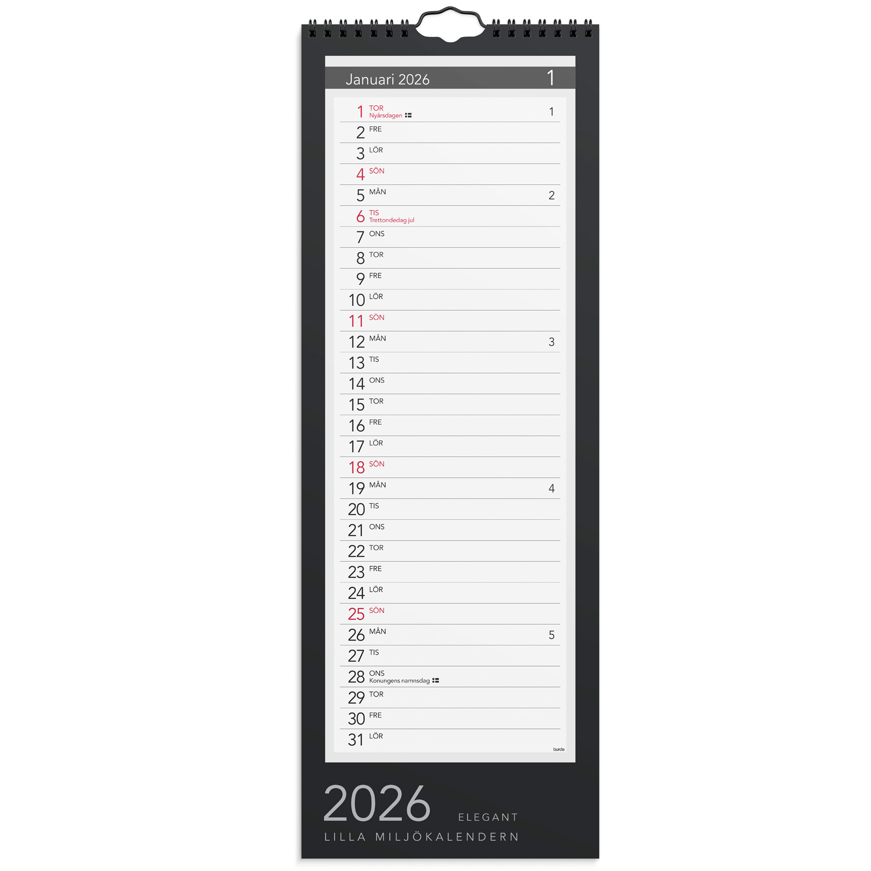 Väggkalender 2026 Lilla Miljö