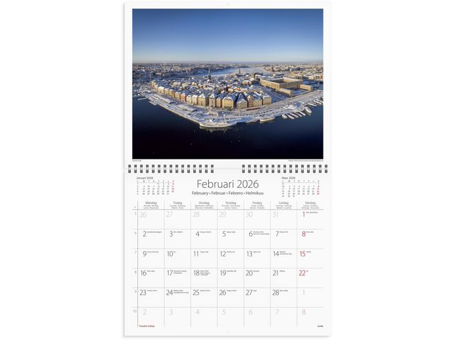 Väggkalender Stockholm 2026