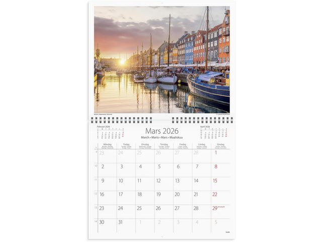 Väggkalender Scandinavia 2026