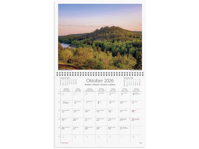 Väggkalender Sweden med kuvert 2026