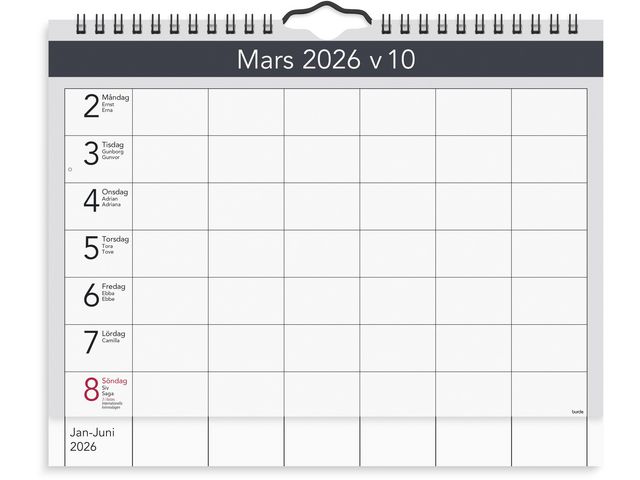 Väggkalender Väggagenda A4 2026