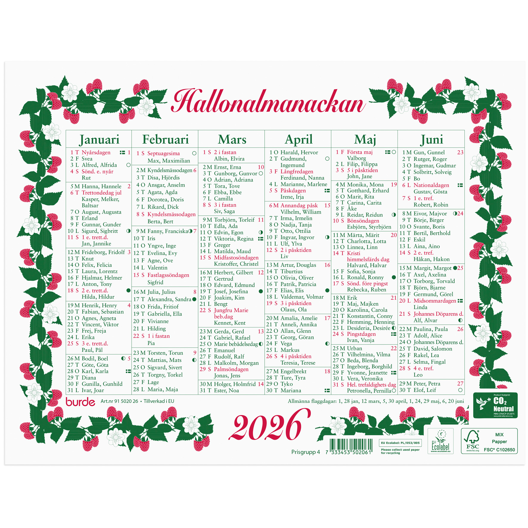 Lilla Hallonalmanackan 2026