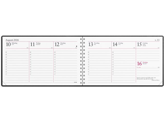 Veckokalender 2026 konstläder svart