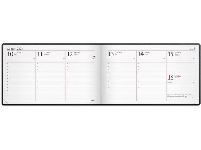 Veckokalender 2026 skinn svart