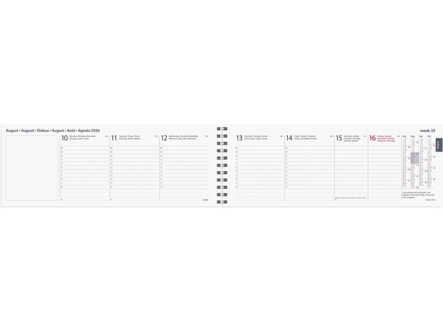 Desk calendar Europe 2026