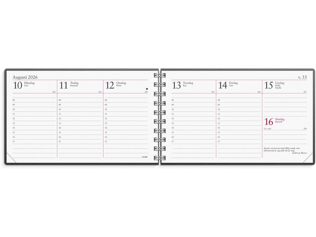 Veckokalender Eco Line 2026 svart