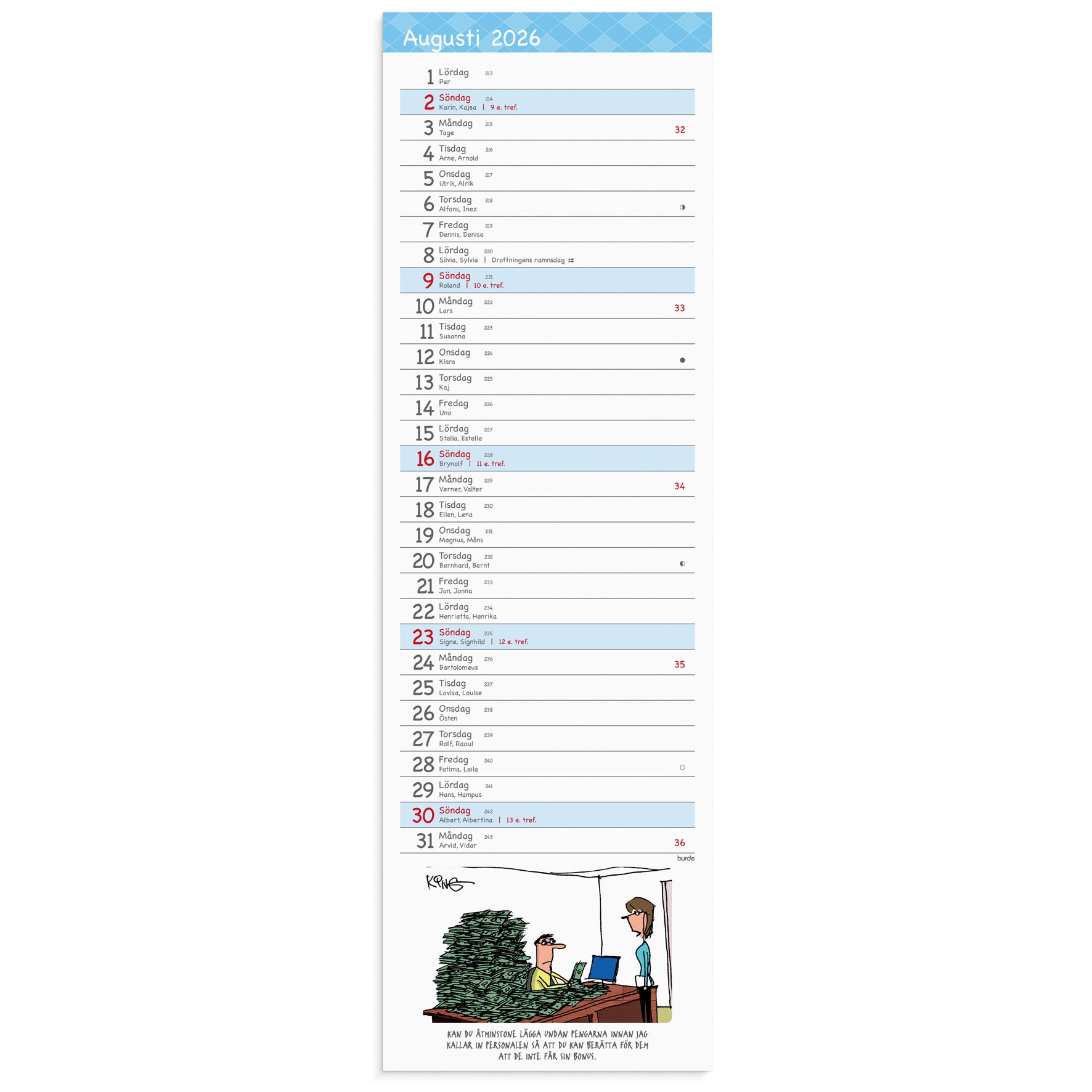 Stor Bordskalender Humor 2026