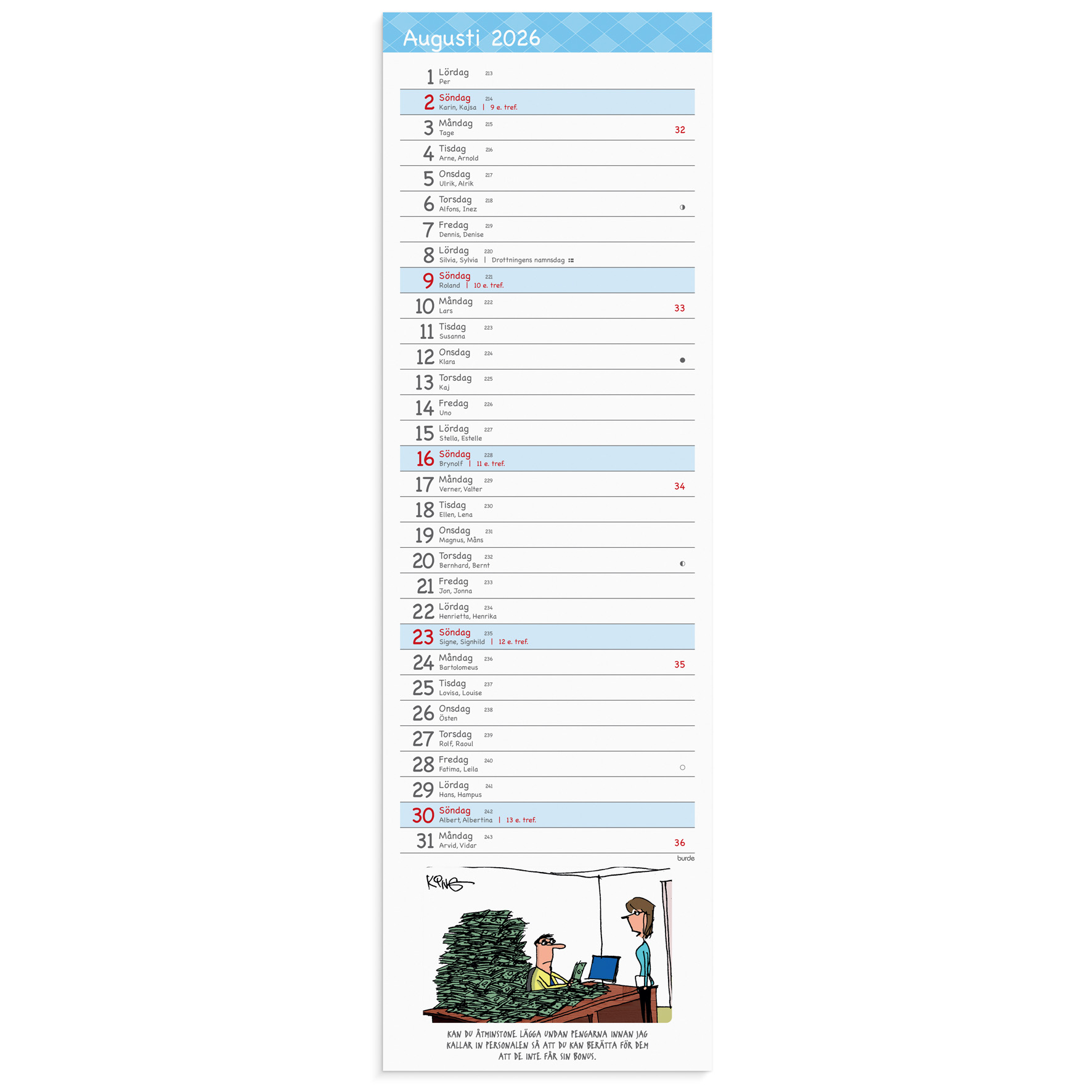 Stor Bordskalender 2026 Humor