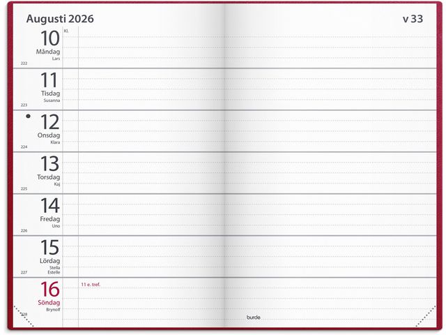 Fickagenda 2026 röd
