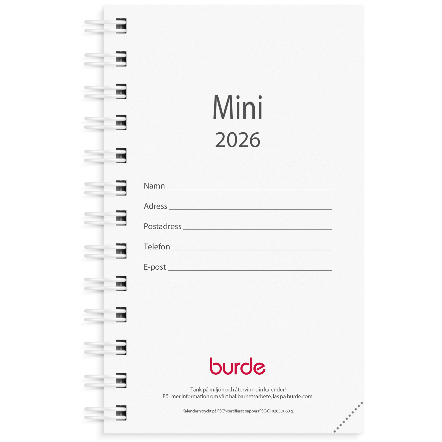 Kalender 2026 Mini refill