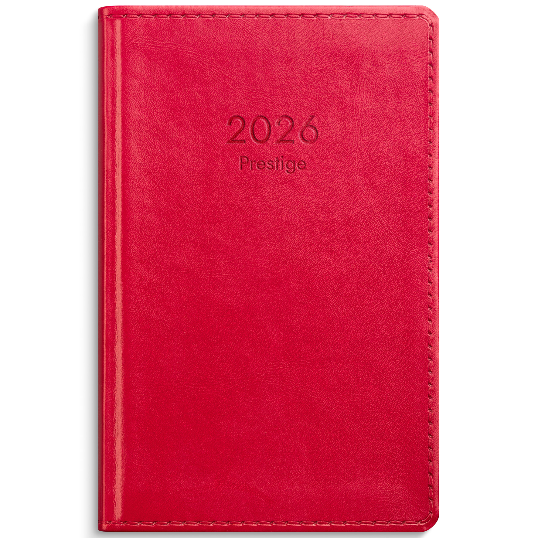 Kalender Prestige 2026 röd konstläder