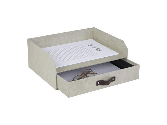 Brevkorg Bigso Walter med låda canvas linen