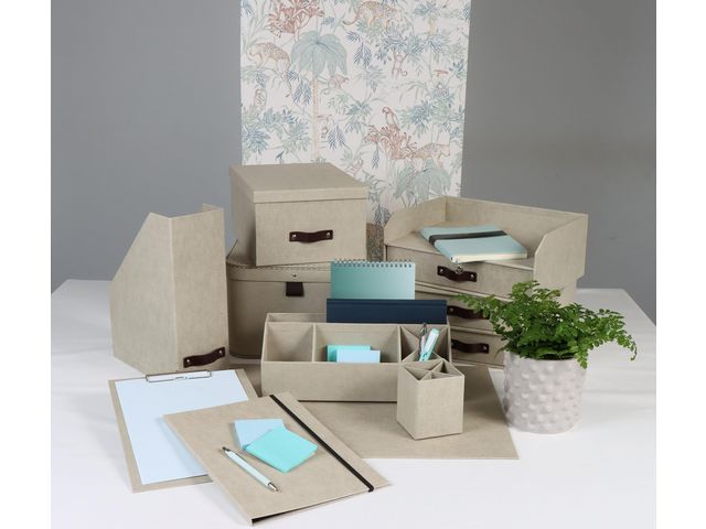 Brevkorg Bigso Walter med låda canvas linen