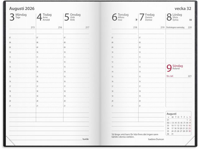 Kalender Prestige 2026 konstl inb svart
