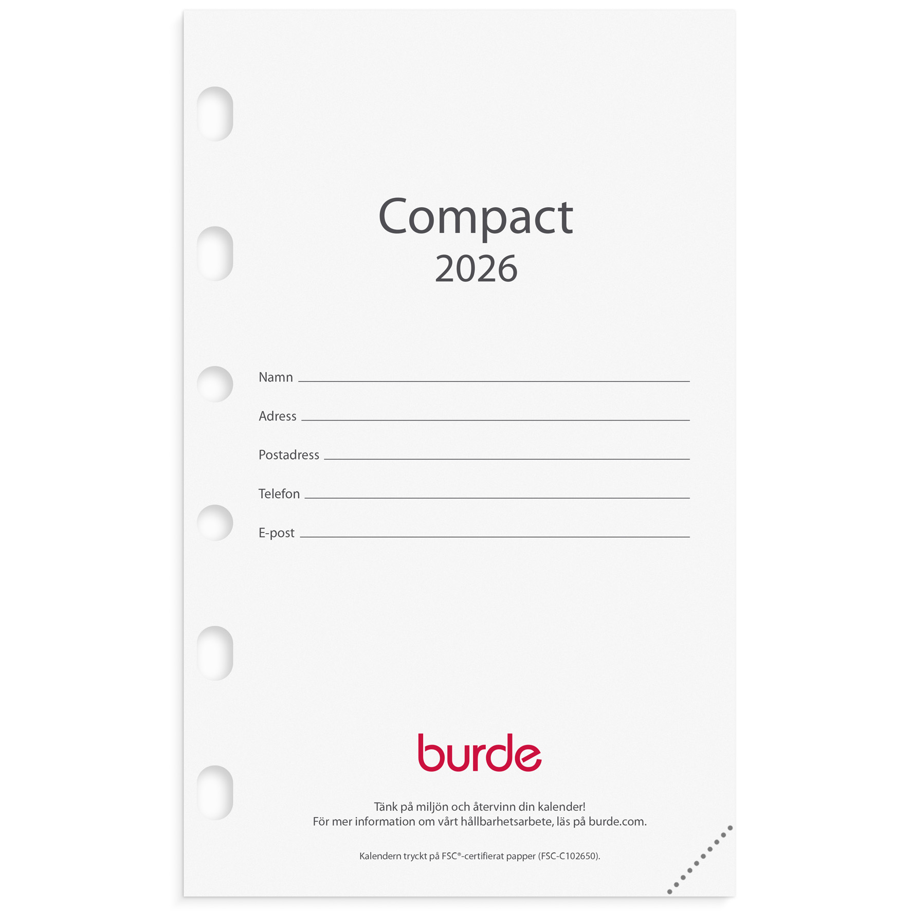 Compact kalendersats 2026