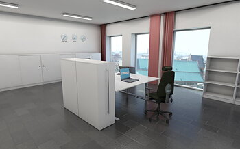 Skrivbord Bas 160x120 cm V Vit Lanab