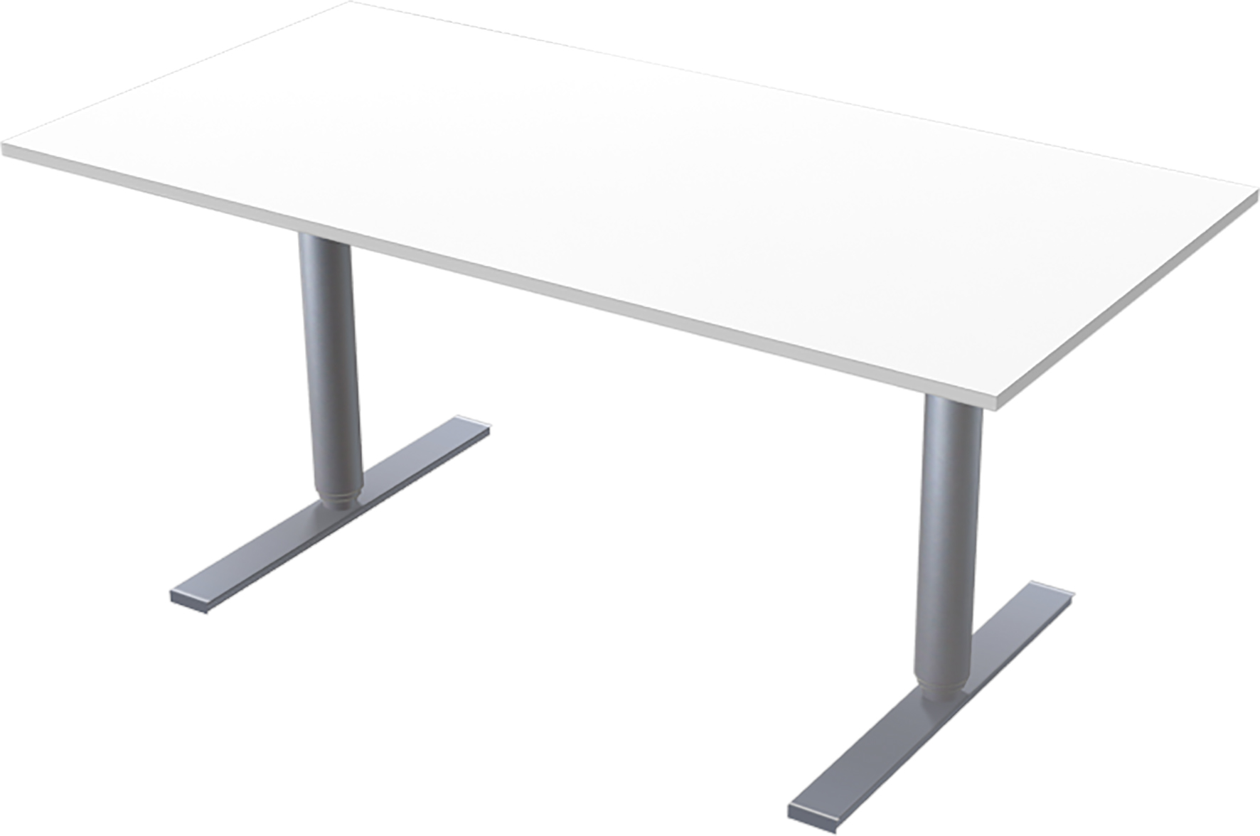 Skrivbord manuellt 160x80 cm 2-pelarstativ inkl. bordsskiva Vit Lanab
