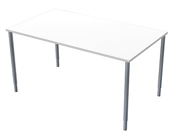 Skrivbord 140x80cm vitmel/silv