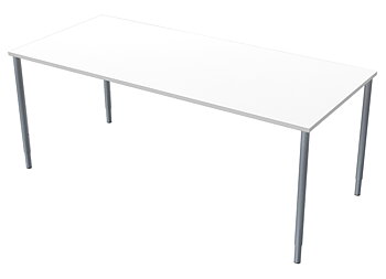 Skrivbord 180x80cm vitmel/silv
