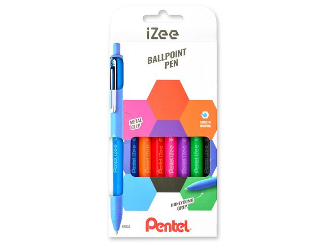 Kulpenna PENTEL iZee 1,0 sort.f&auml;rg 8/fp