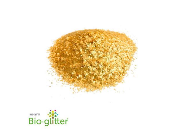 Bioglitter mellangrovt 40g/p&aring;se guld