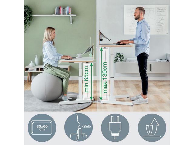 Skrivbord el höj- och sänkbart elektriskt Ergo 80x60 cm