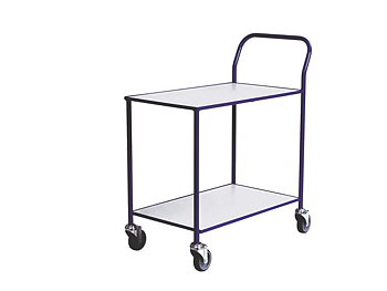 Bordsvagn 2 hyllplan blå/vit