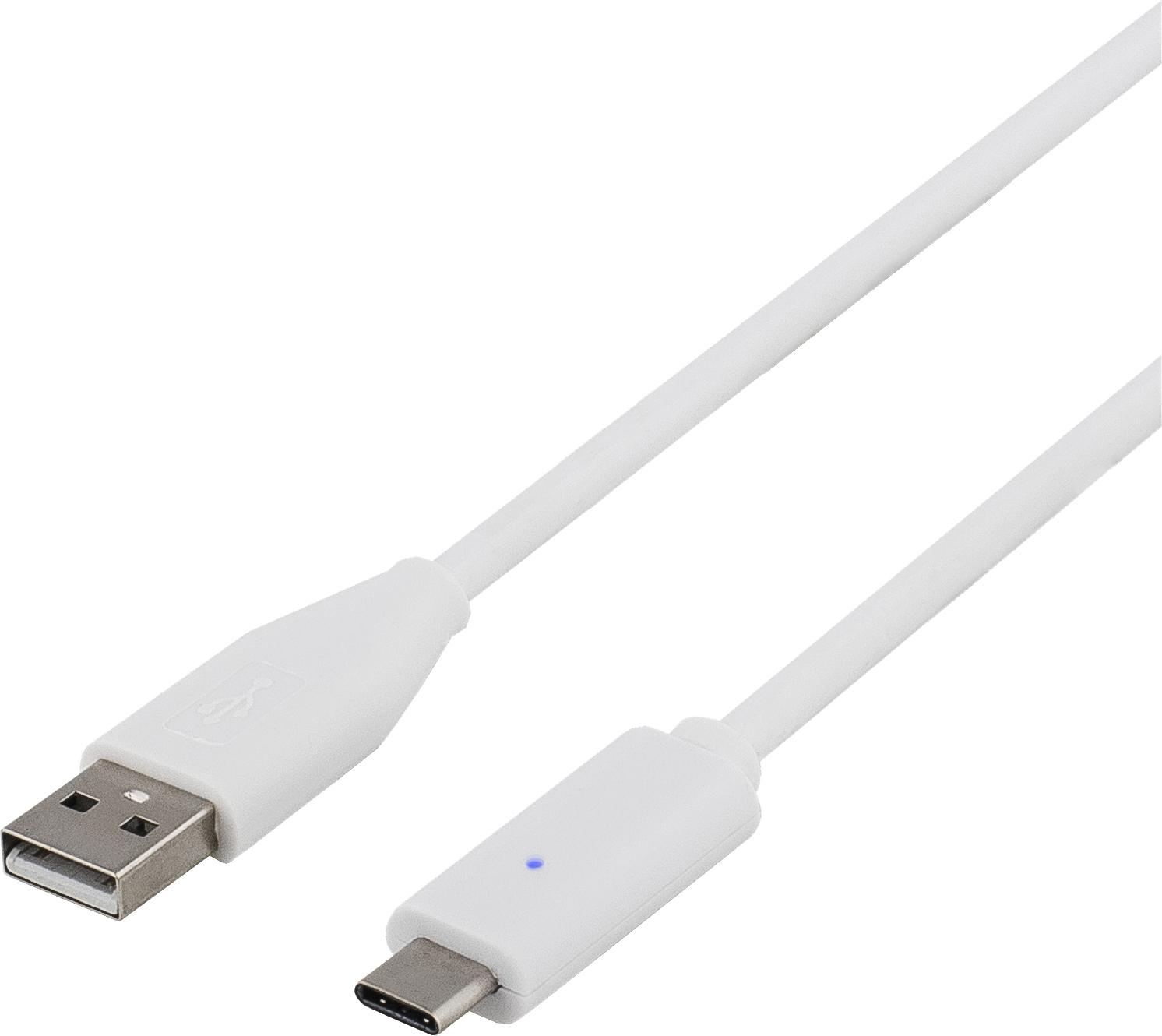 USB-C - A 2.0 Deltaco 2 Meter Vit