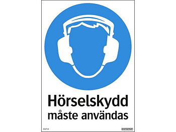 Skylt Hörselskydd 210x297mm
