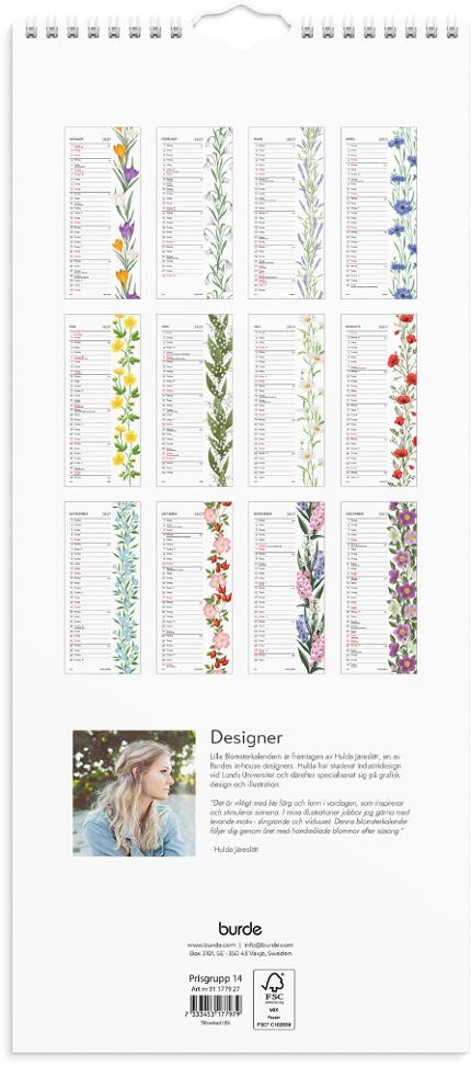 Väggkalender Lilla Blomsterkal 2027