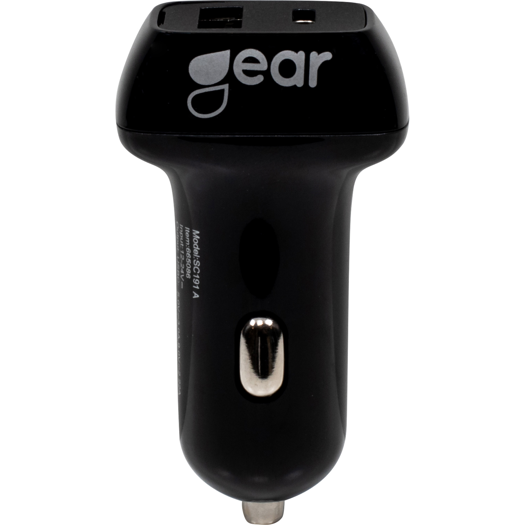 Laddare 12/24V 1xUSB-C + 1xUSB-A PD 20-30W + 2,4A Svart Gear