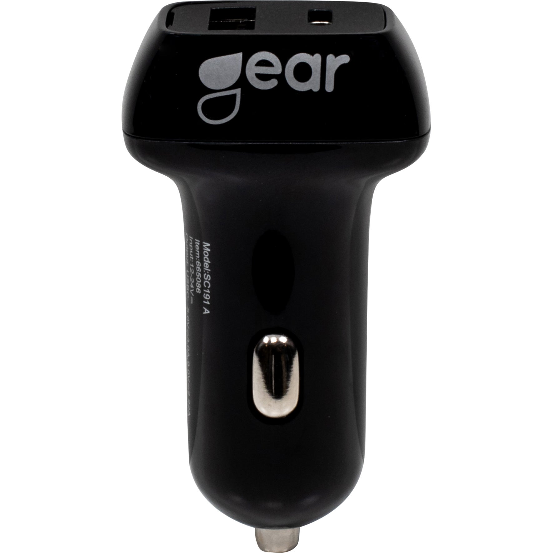 Laddare 12/24V 1xUSB-C + 1xUSB-A PD 20-30W + 2,4A Svart Gear