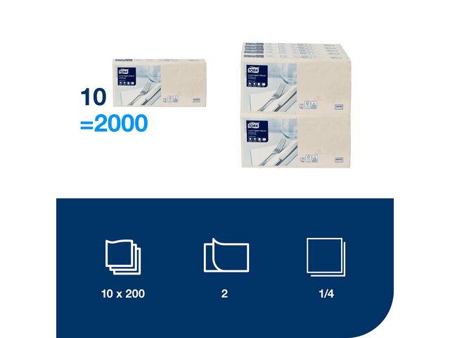Servett TORK Adv 2-lag 33x32,5cm 200/fp