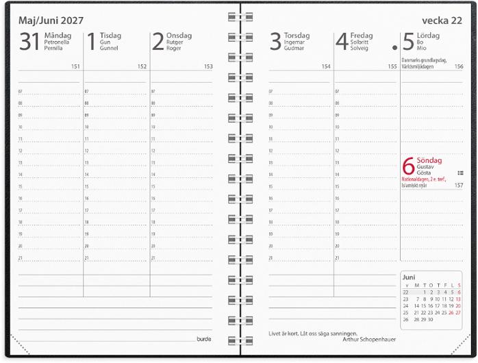 Kalender Prestige 2027 plast svart