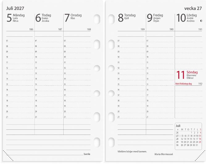 Compact Systemkalender 2027 konstl svart